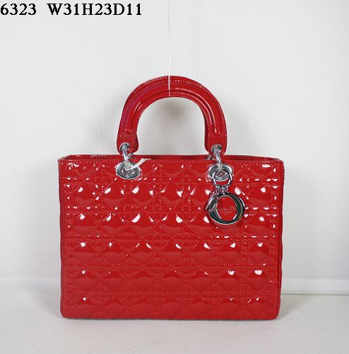 Christian Lady Dior Red Patent Leather Bag 6323