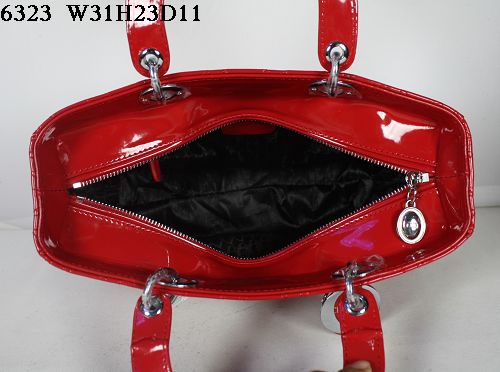 Christian Lady Dior Red Patent Leather Bag 6323