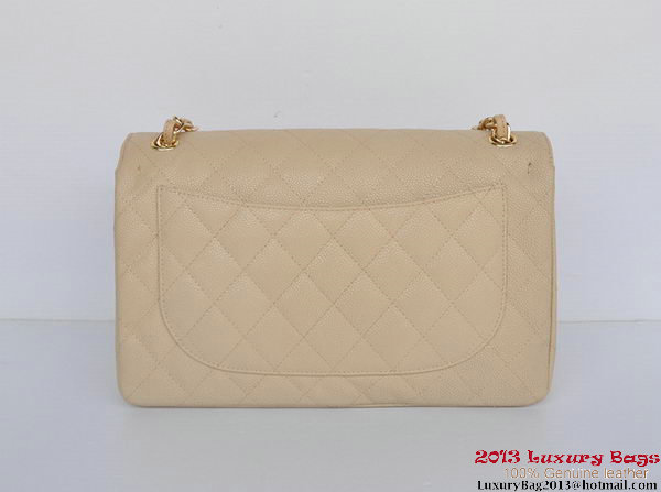 Chanel Jumbo Quilted Classic Cannage Patterns Flap Bag A58600 Apricot Gold