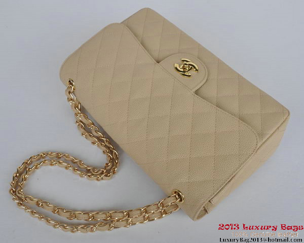 Chanel Jumbo Quilted Classic Cannage Patterns Flap Bag A58600 Apricot Gold