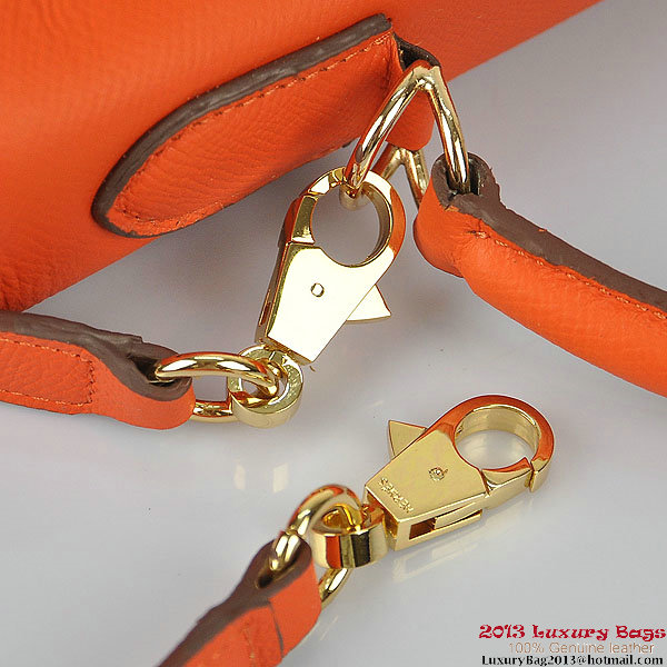 Hermes Kelly 32cm Shoulder Bags H6108 Orange Leather Gold