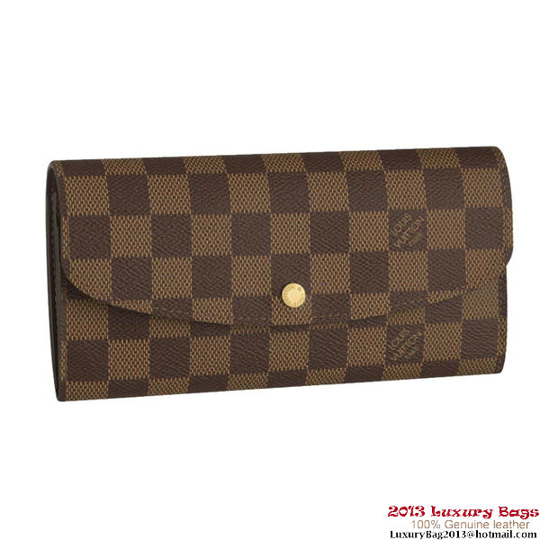 Louis Vuitton Damier Ebene Canvas Emille Wallet N63019