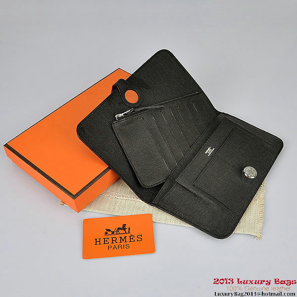 Hermes Dogon Wallet Travel Case H001 Black