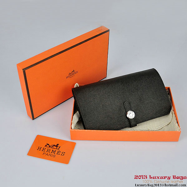 Hermes Dogon Wallet Travel Case H001 Black