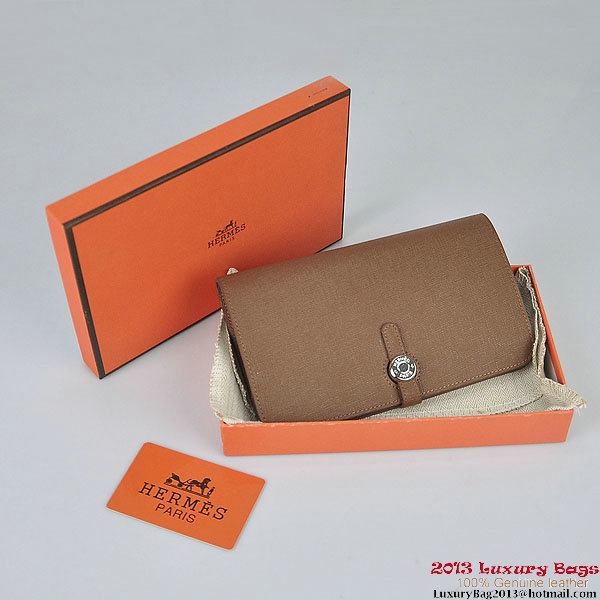 Hermes Dogon Wallet Travel Case H001 Brown