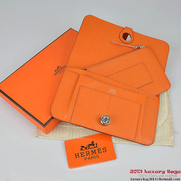 Hermes Dogon Wallet Travel Case H001 Orange