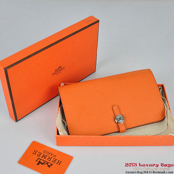 Hermes Dogon Wallet Travel Case H001 Orange