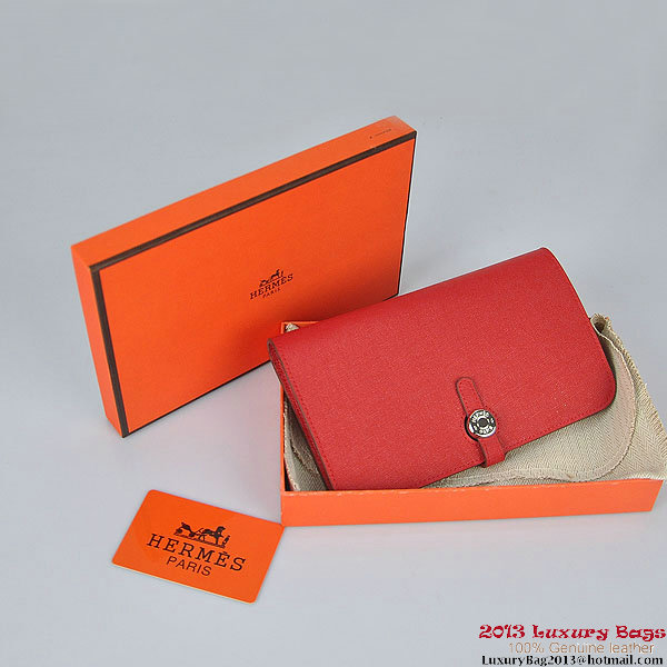 Hermes Dogon Wallet Travel Case H001 Red