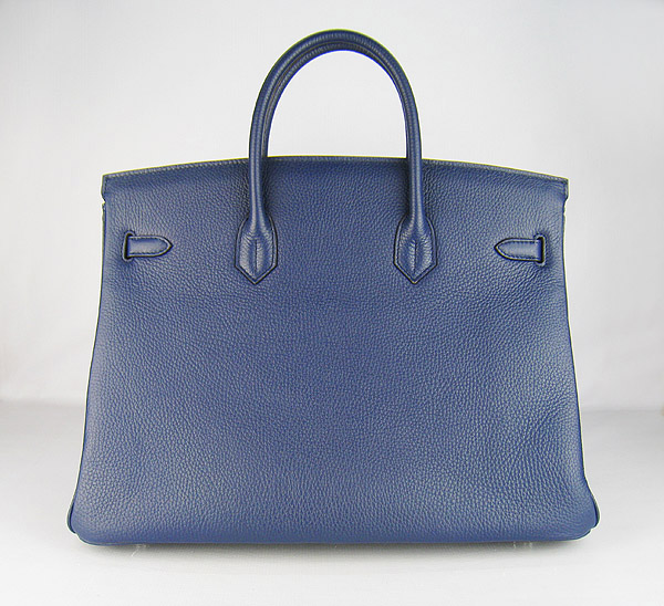 Hermes Birkin 40CM Togo Bag Dark Blue 6099 Silver