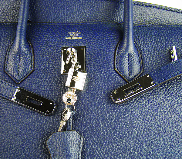 Hermes Birkin 40CM Togo Bag Dark Blue 6099 Silver