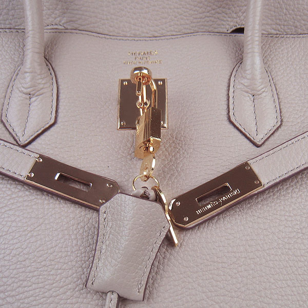 Hermes Birkin 40CM Togo Bag Grey 6099 Gold