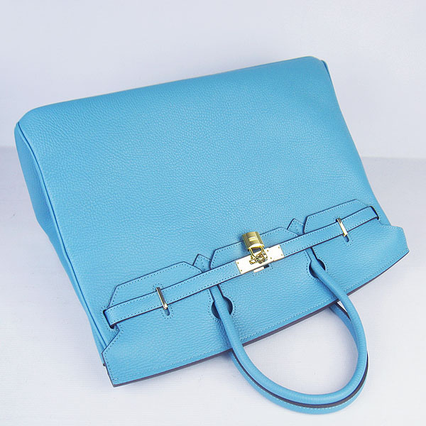 Hermes Birkin 40CM Togo Bag Light Blue 6099 Gold