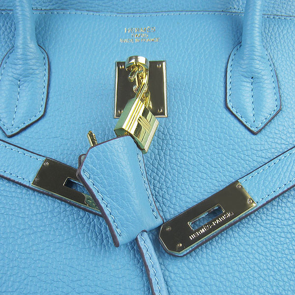 Hermes Birkin 40CM Togo Bag Light Blue 6099 Gold