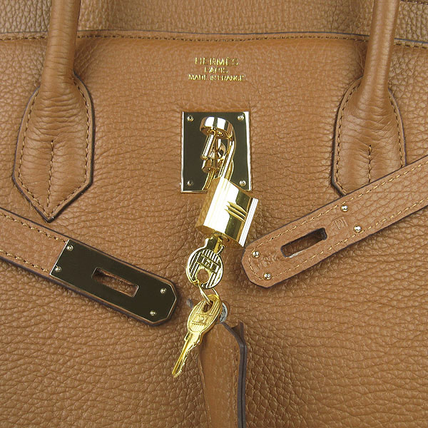 Hermes Birkin 40CM Togo Handbag Light Coffee 6099 Gold