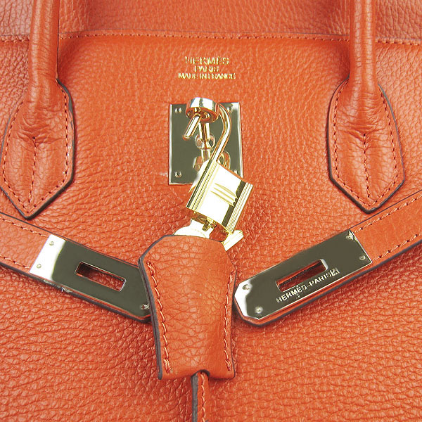 Hermes Birkin 40CM Togo Bag Orange 6099 Gold