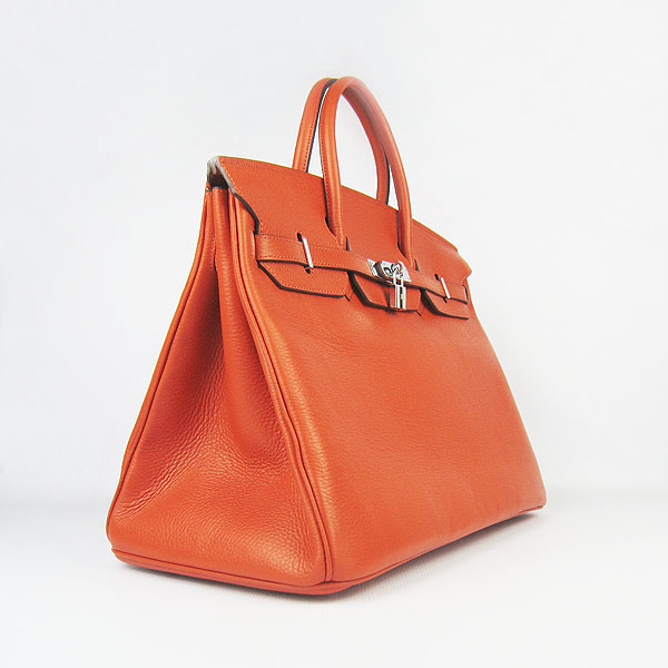 Hermes Birkin 40CM Togo Bag Orange 6099 Silver