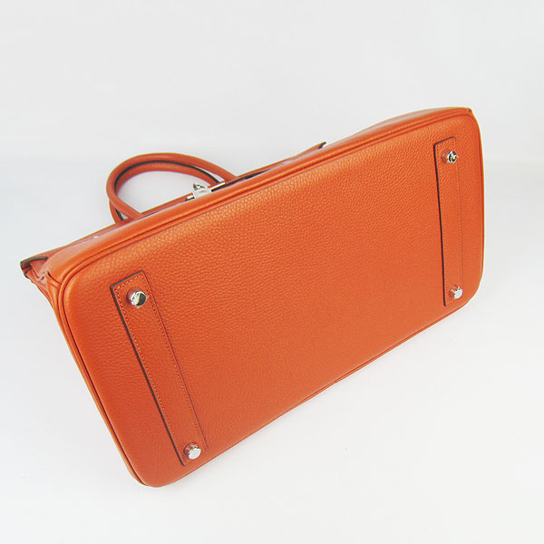 Hermes Birkin 40CM Togo Bag Orange 6099 Silver