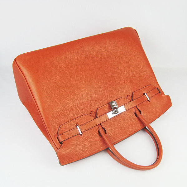 Hermes Birkin 40CM Togo Bag Orange 6099 Silver