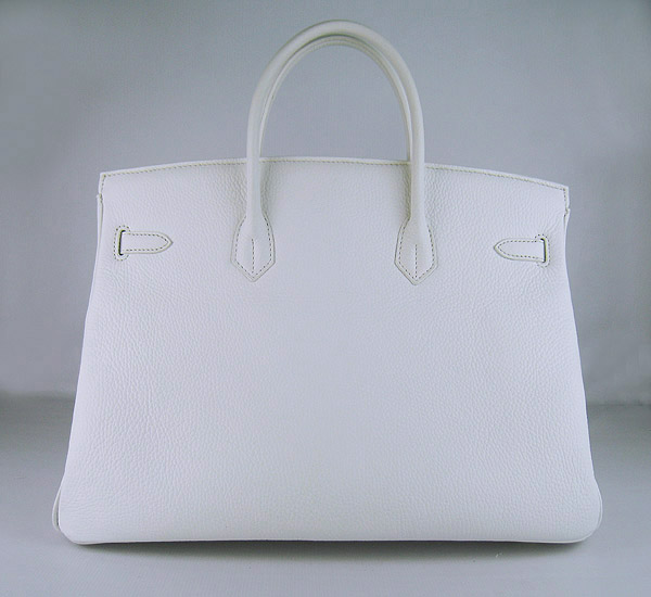 Hermes Birkin 40CM Togo Bag  White 6099 Gold