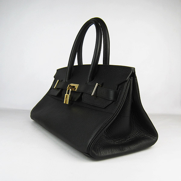 Hermes Birkin 6109 Togo Leather Bag Black 42cm Gold