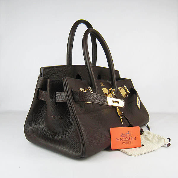 Hermes Birkin 6109 Togo Leather Bag Dark Coffee 42cm Gold