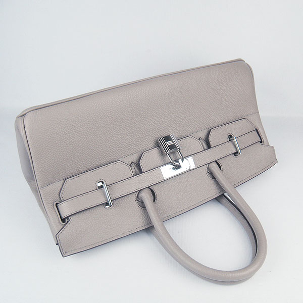 Hermes Birkin 6109 Togo Leather Bag Grey 42cm Silver