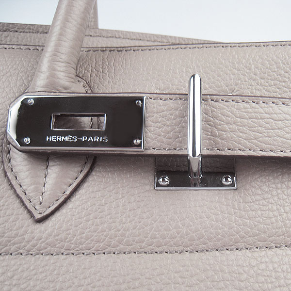 Hermes Birkin 6109 Togo Leather Bag Grey 42cm Silver