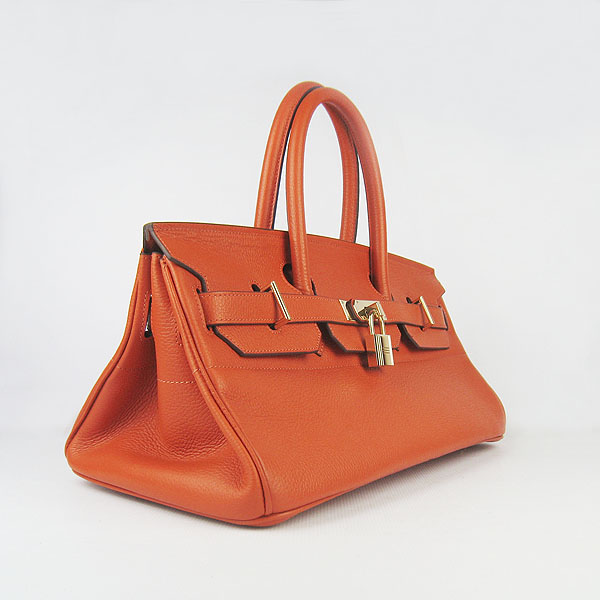 Hermes Birkin 6109 Togo Leather Bag Orange 42cm Gold