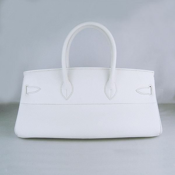 Hermes Birkin 6109 Togo Leather Bag White 42cm Silver 