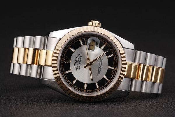 Rolex Datejust Golden&Black Stainless Steel Men Watch-RD2405