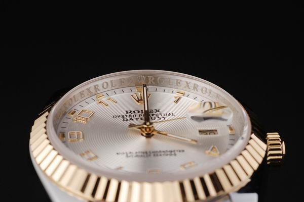 Rolex Datejust Golden White Stainless Steel Watch-RD2407