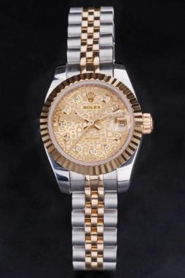 Rolex Datejust Golden 25mm Women Watch-RD3834