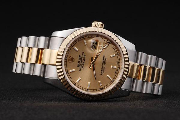 Rolex Datejust Golden Cutwork Stainless Steel Men Watch-RD2404