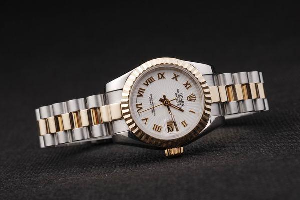 Rolex Datejust Mechanism Golden&White Cutwork Watch-RD2374