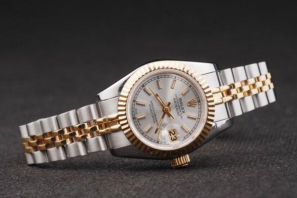 Rolex Datejust Mechanism Golden White Women Watch-RD2457