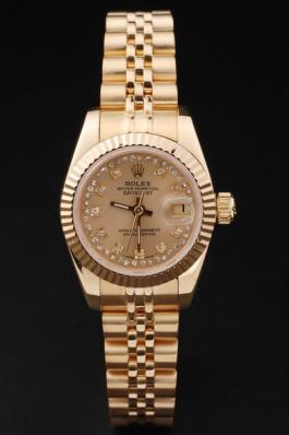 Rolex Datejust Mechanism Golden Cutwork Women Watch-RD2373