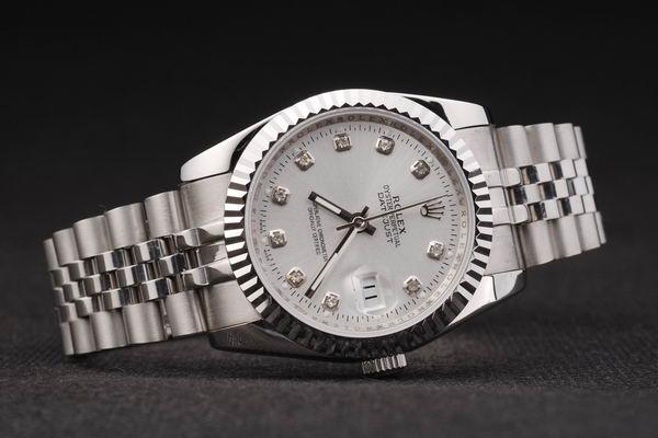 Rolex Datejust Mechanism Silver White Cutwork Women Watch-RD2428