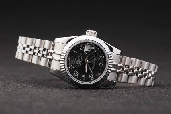 Rolex Datejust Mechanism Silver Bezel&Black Surface Watch-RD2452