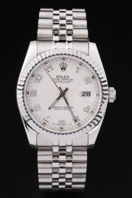 Rolex Datejust Silver Bezel White Surface Watch-RD2392