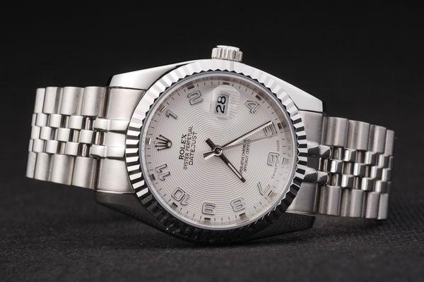 Rolex Datejust Silver Bezel White Surface Watch-RD2392