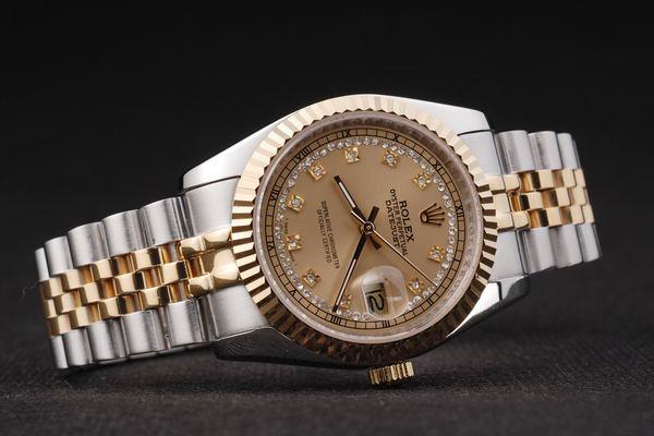 Rolex Datejust Stainless Steel Golden Dial Watch-RD2386