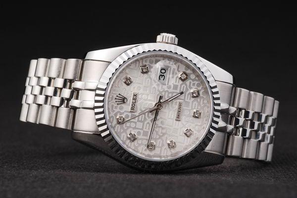 Rolex Datejust Stainless Steel White Cutwork Watch-RD2389