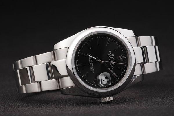 Rolex Datejust Swiss Mechanism Silver&Black Watch-RD2381