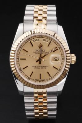 Rolex Day-Date Golden Round Cutwork Watch-RD2443