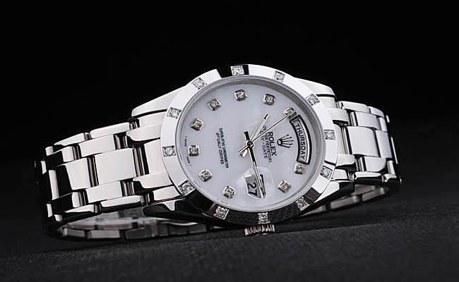 Rolex Day-Date Round Cutwork White Surface Watch-RD3846