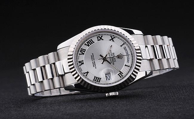 Rolex Day-Date Silver&White Cutwork 34mm Men Watch-RD3822