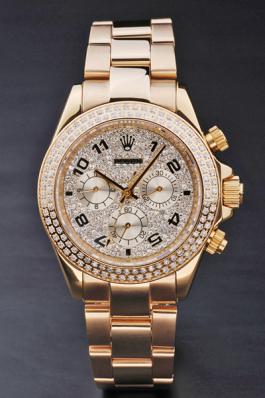 Rolex Daytona Mechanism Golden Diamond 39mm Men Watch-RD3796