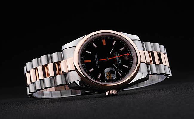 Rolex Milgauss Rose Gold&Black Stainless Steel 34mm Watch-RM3873