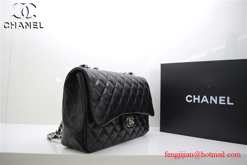 Chanel Jumbo Caviar Flap Bag 36076 Black Silver Chain