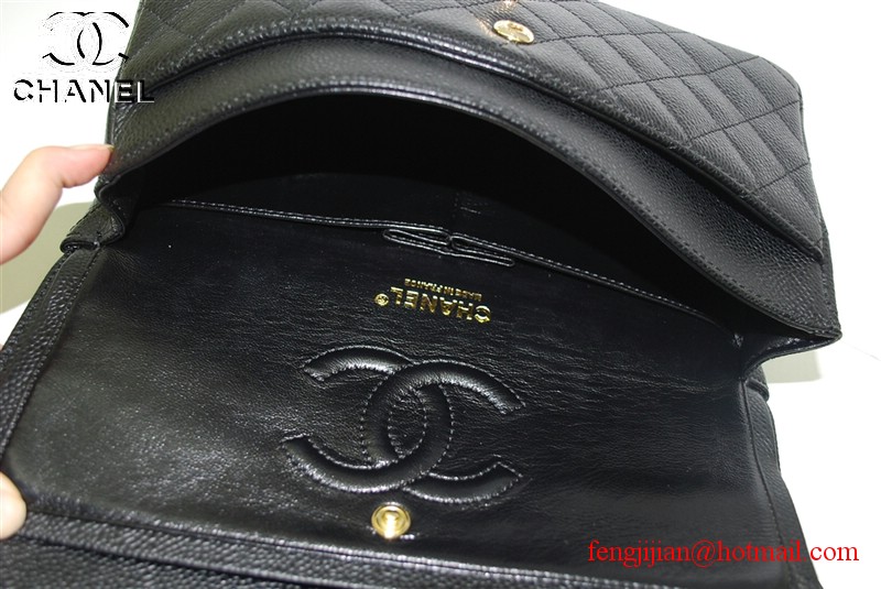 Chanel 2.55 Double Flap Gold Hardware A1112 Black